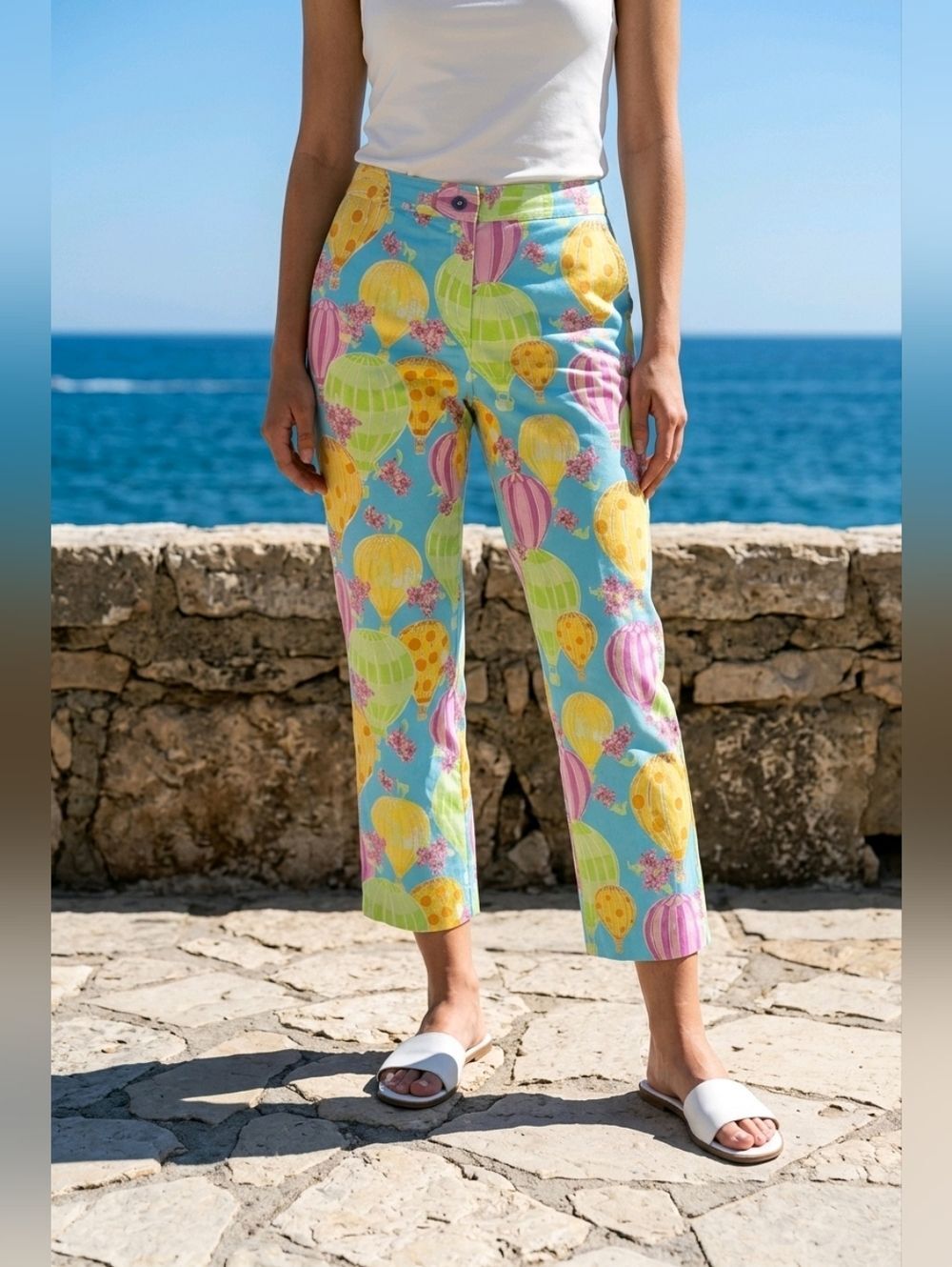 🔹️Lilly Pulitzer Multicolored Balloon Race Capri Pants Size 6